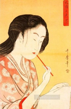 喜多川歌麿 Painting - 女性像 喜多川歌麿 浮世絵美人が